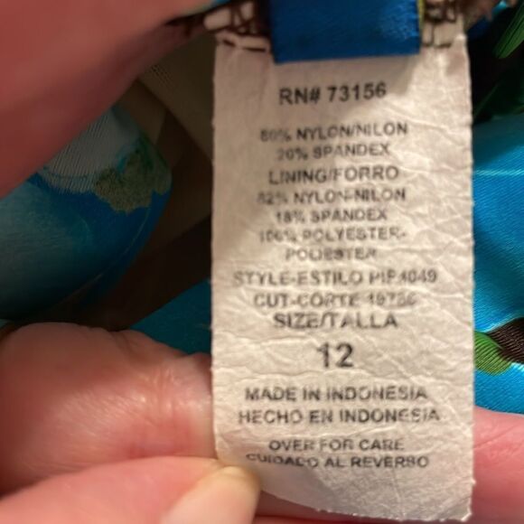 Maxine Vintage Swimsuit, modest, teal, green, brown, 12 - Picture 9 of 9